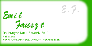 emil fauszt business card